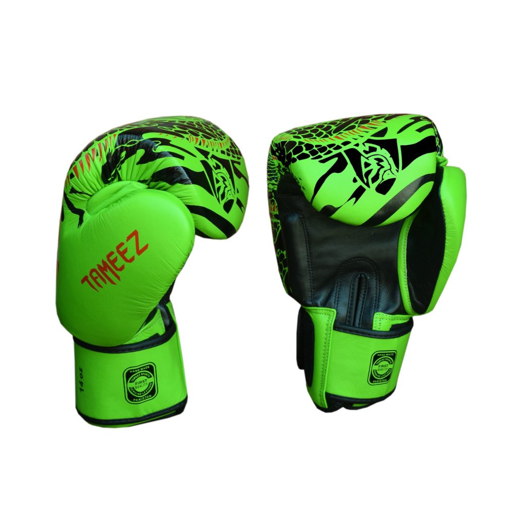 TAMEEZ Muaythai Boxing Gloves Dragon Green Tameez Sports